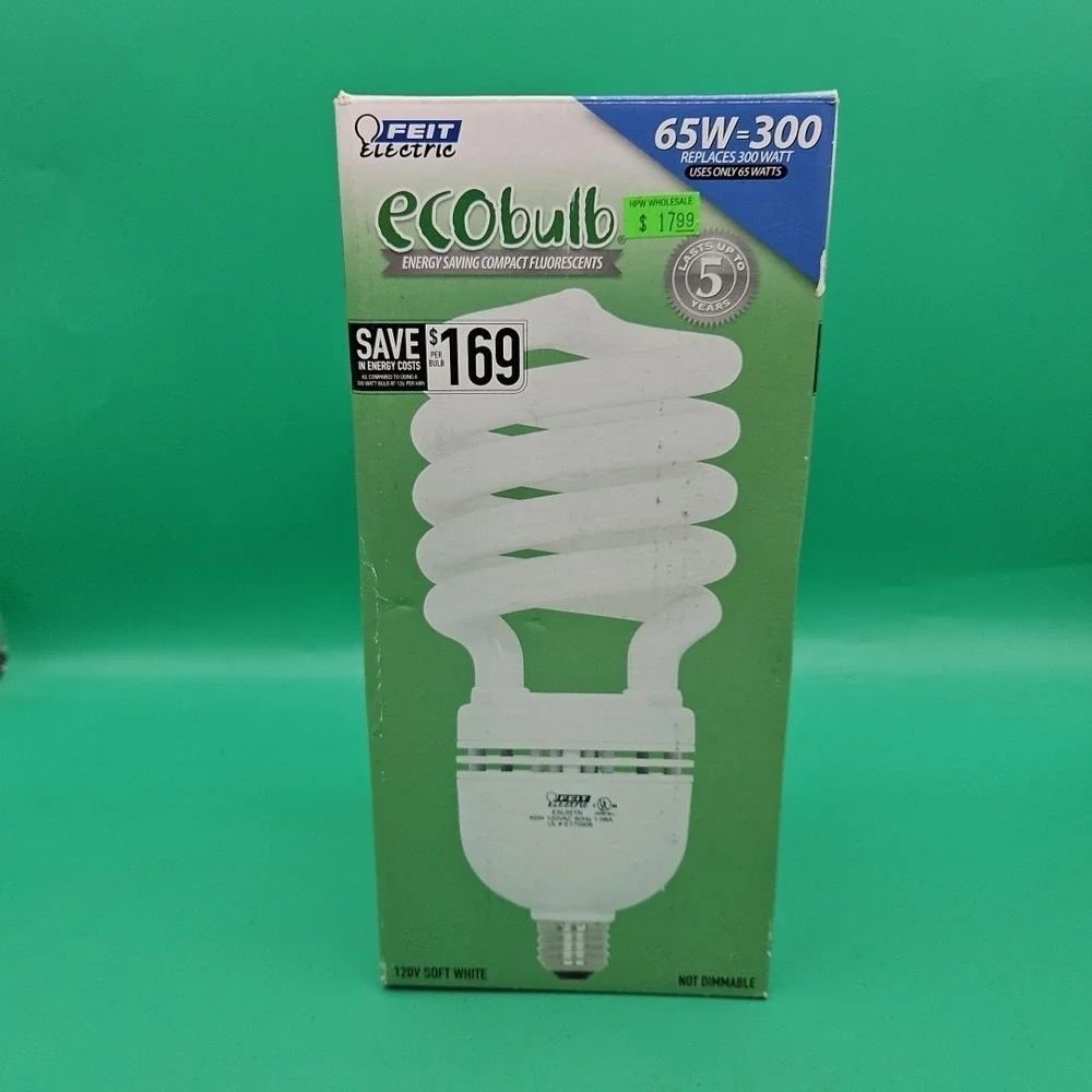 FEIT ELECTRIC ESL65TN COIL-TWIST-SPIRAL 65W 120V 300 WATT EQUIVALENT ECOBULB